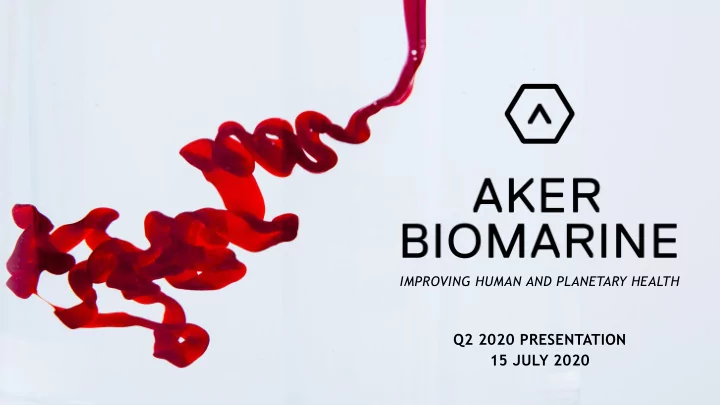 q2 2020 presentation 15 july 2020 important notice