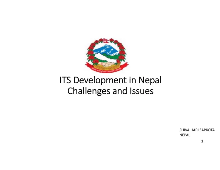 it its dev developmen pment in in nepal nepal chal