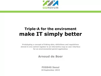 make IT simply better  Prototyping a concept of linking data, definitions and regulations  stored