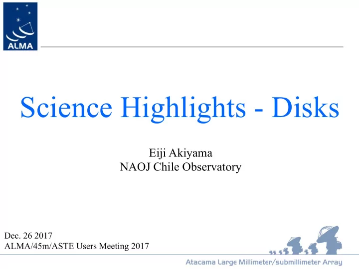 science highlights disks
