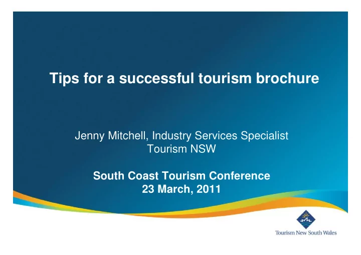 tips for a successful tourism brochure
