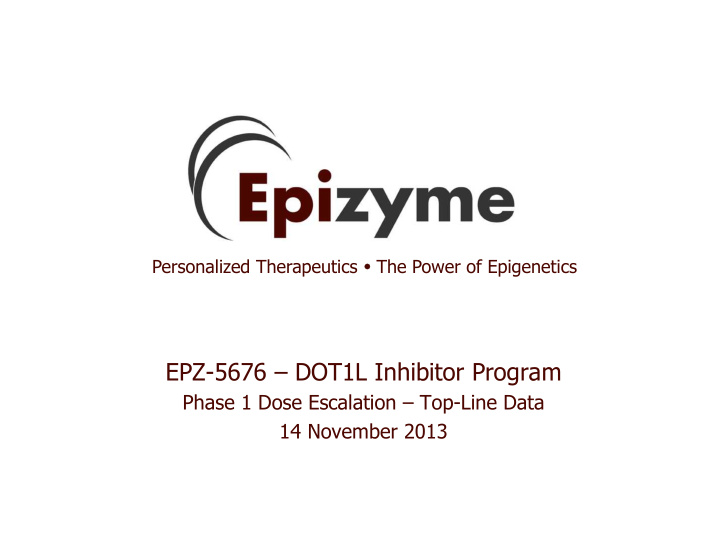 epz 5676 dot1l inhibitor program