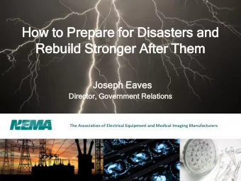 How  Ho  w to Pr  o Prep  epar  are  e for  or Di  Disaste  asters  rs an  and  Re  Rebu  build  ld