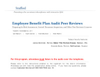 employee benefit plan audit peer reviews employee benefit