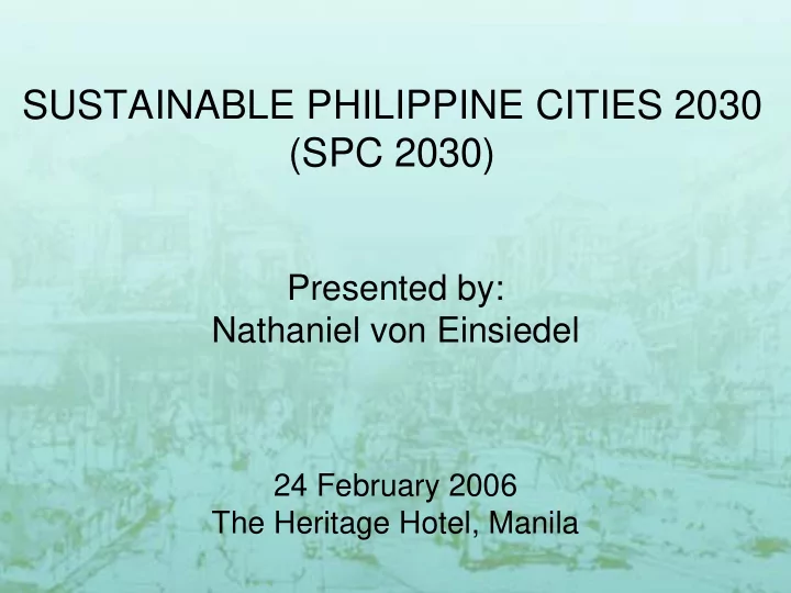 sustainable philippine cities 2030 spc 2030