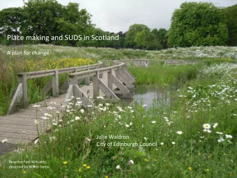 Place making and SUDS in Scotland  A plan for change  ground level  Julie Waldron  City of