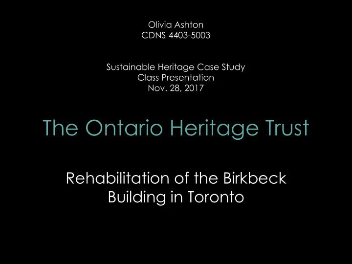 the ontario heritage trust