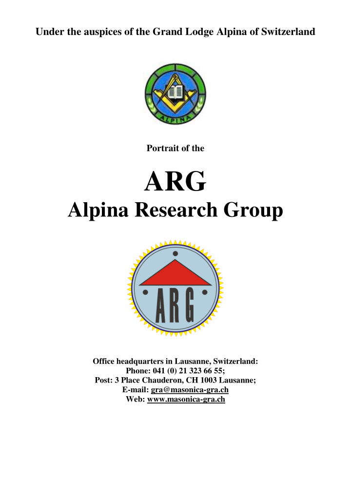 the swiss research group arg