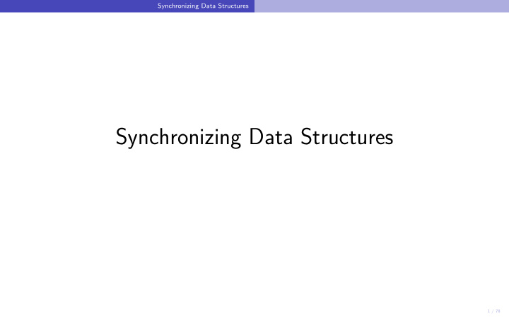 synchronizing data structures