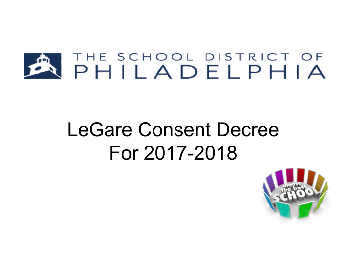 legare consent decree for 2017 2018 what is legare the