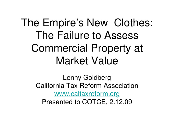 the empire s new clothes the failure to assess commercial
