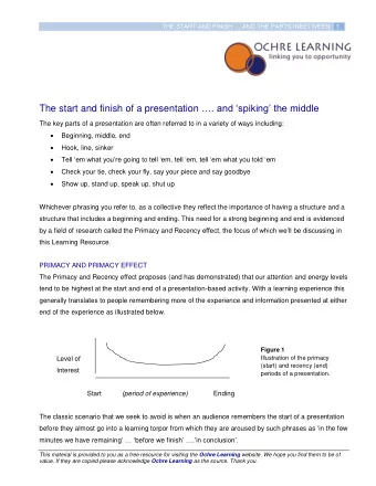 The start and finish of a presentation . and spiking the middle  The key parts of a
