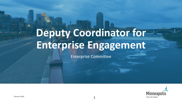 deputy coordinator for enterprise engagement