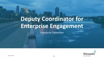 Deputy Coordinator for  Enterprise Engagement  Enterprise Committee  February 2020  1  Coordinator