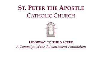 Table of Contents W HAT ? - Doorway to the Sacred Campaign Overview W HY ?  - Reasons for Pursuing