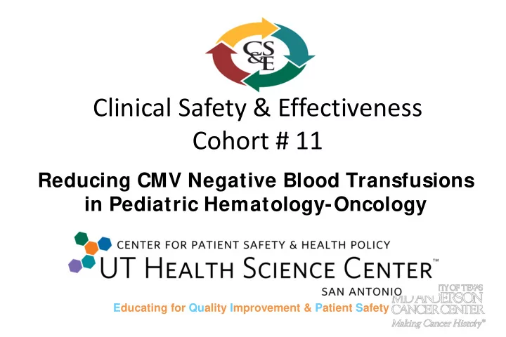 clinical safety amp effectiveness cohort 11