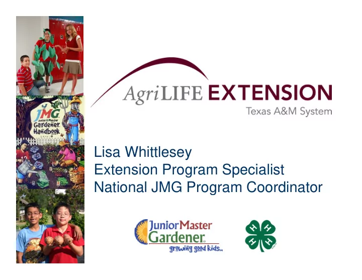 lisa whittlesey extension program specialist national jmg