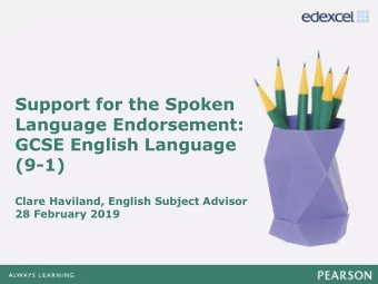 Click to edit Master title style  Click to edit Master text styles  Support for the Spoken