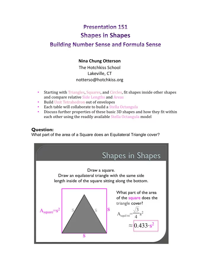 question what part of the area of a square does an