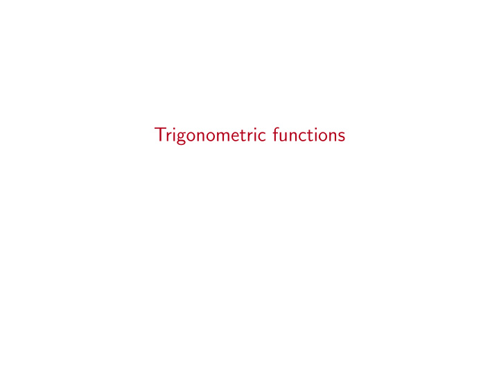 trigonometric functions step one similar triangles