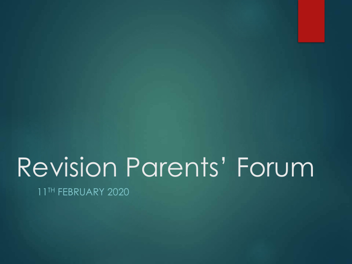 revision parents forum