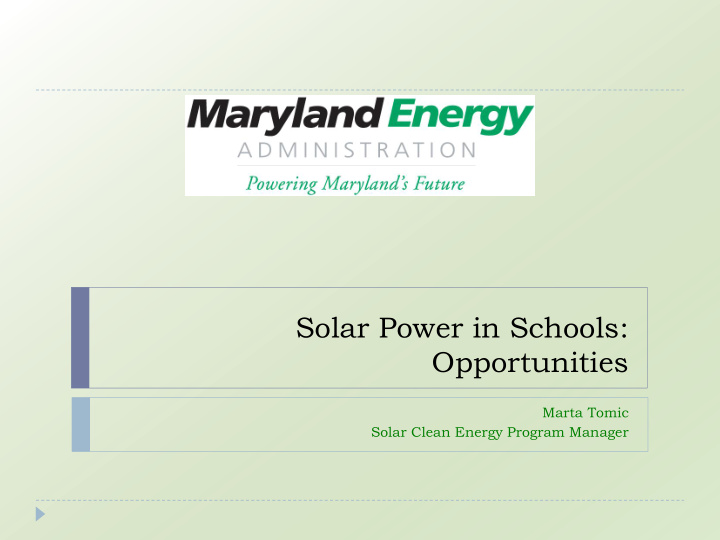 solar power in schools opportunities