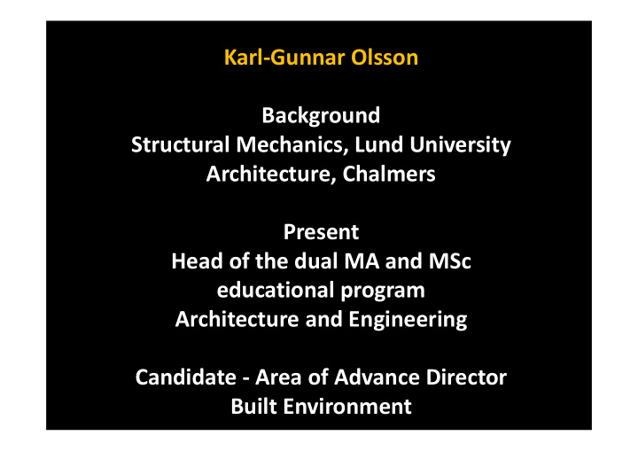 karl gunnar olsson background structural mechanics lund