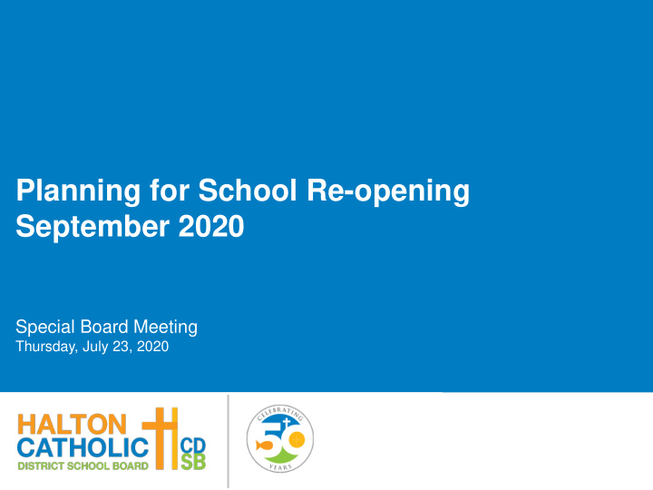 planning for school re opening