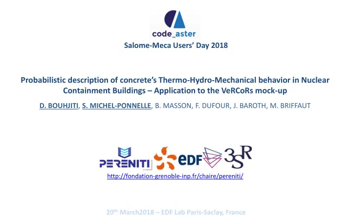 probabilistic description of concrete s thermo hydro