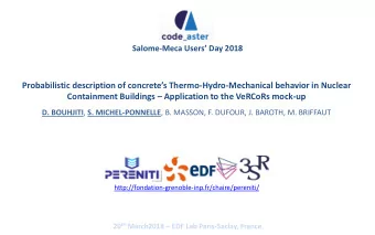 Probabilistic description of concretes Thermo -Hydro-Mechanical behavior in Nuclear Containment