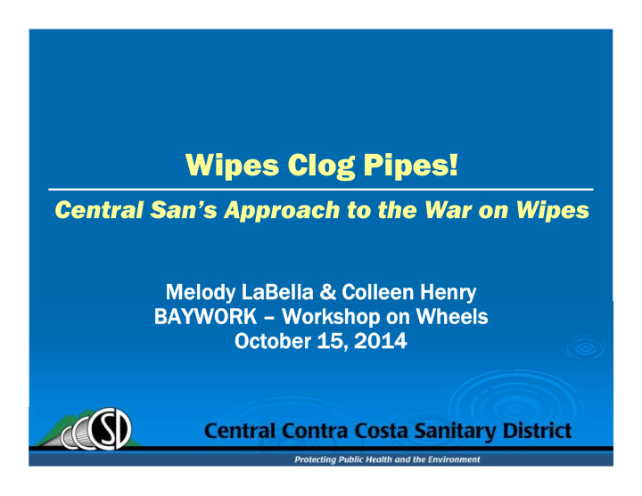 wipes clog pipes