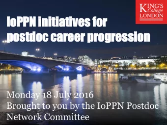 Io  IoPP  PPN ini  initia  tiativ  tives  es for  for  pos  ostdoc  tdoc care  reer  er pro