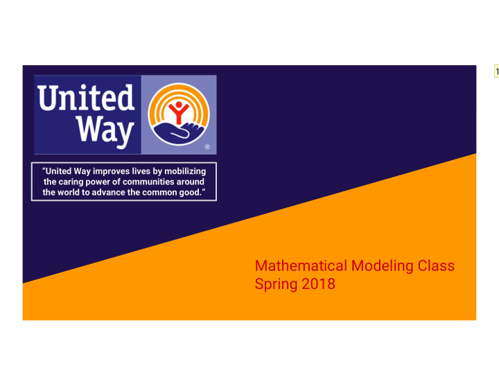 mathematical modeling class spring 2018 slide 1 1
