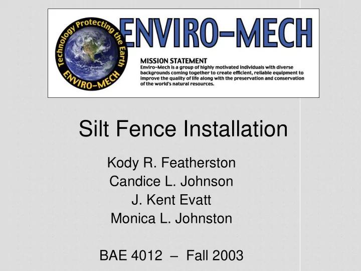 silt fence installation