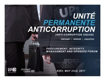 UNIT  PERMANENTE  ANTICORRUPTION  (ANTI-CORRUPTION SQUAD)  PRVENIR  |   VRIFIER  |