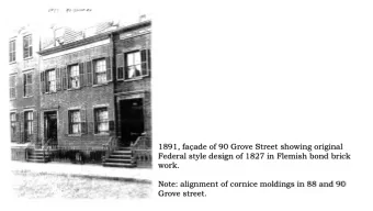 1891, faade of 90 Grove Street showing original  Federal style design of 1827 in Flemish bond