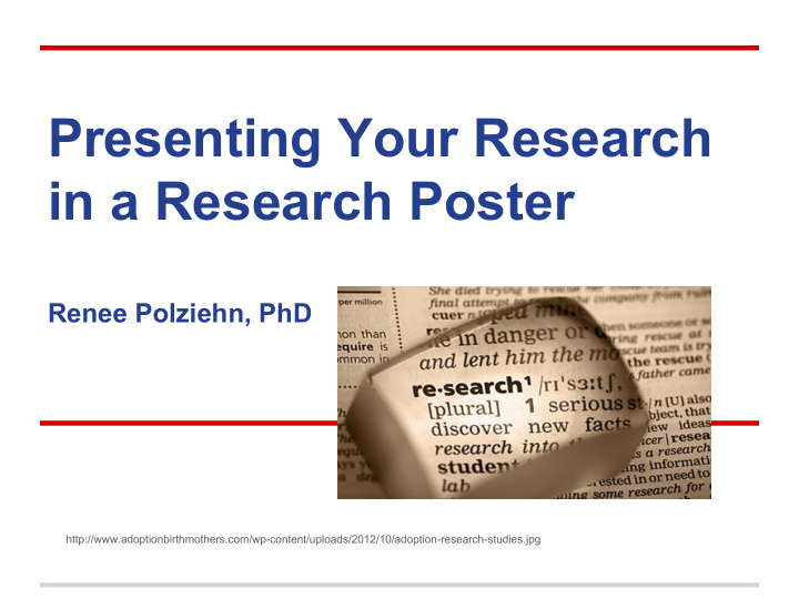presenting your research in a research poster
