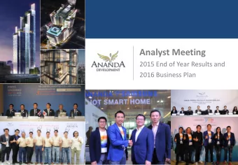 Analyst Meeting  2015 End of Year Results and 2016 Business Plan  Disclaimer The information