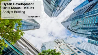 Hysan Development  2019 Annual Results  Analyst Briefing  20 February, 2020  Disclaimer  20