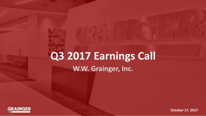 q3 2017 earnings call