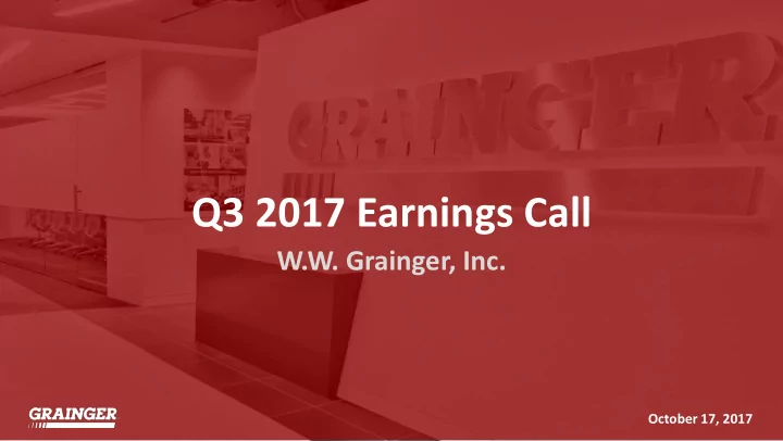 q3 2017 earnings call