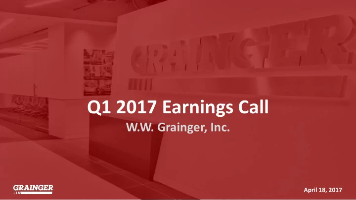 q1 2017 earnings call