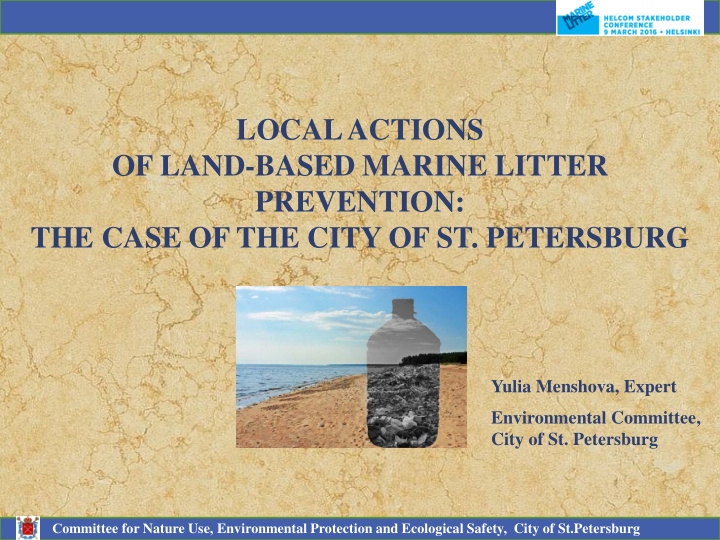 local actions of land based marine litter prevention the