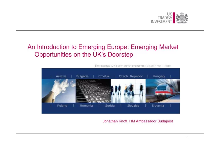 an introduction to emerging europe emerging market
