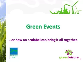 Green Events or how an ecolabel can bring it all together. Marco Ouwerkerk  Owner Agenda  1.
