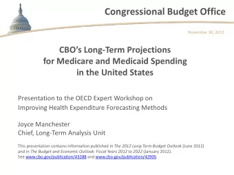 Congressional Budget Office  November 30, 2012  CBOs Long-Term Projections  for Medicare and