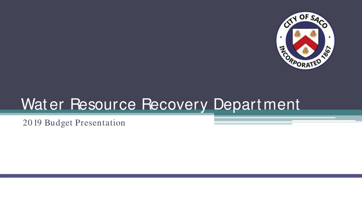 water resource recovery department