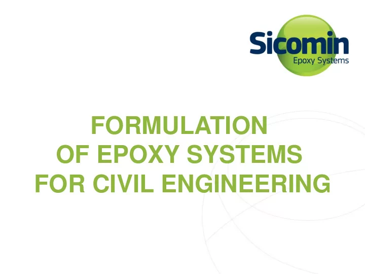 of epoxy systems
