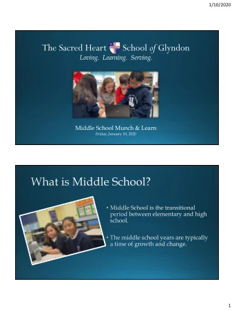 The Sacred Heart       School of Glyndon  Loving.  Learning.  Serving.  Middle School Munch &amp;