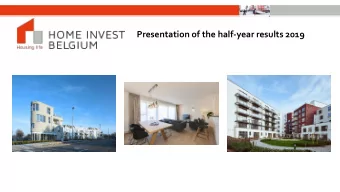 Presentation of the half-year results 2019  Topics  1.  Company profile  2.  Real estate portfolio
